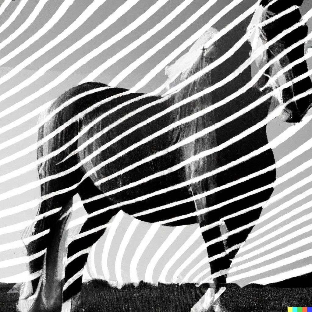 a horse, digital art, op art